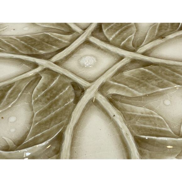 Pratt & Larson Handmade Decorative Relief Leaf Tile 6x6” - Picture 6 of 9